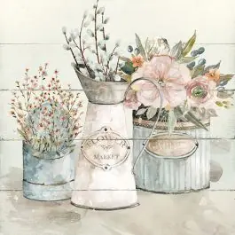 Limited Edition Cottage Floral Arrangements Wall Art