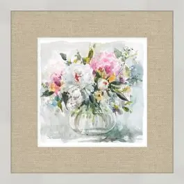 Viral Framed Flowers In Glass Vase Wall Art