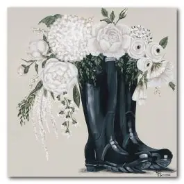 In Demand Flowers In Boots Canvas Wall Art