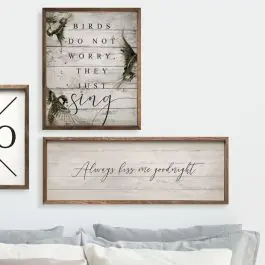 Super Sale Birds Do Not Worry Whitewash Wall Art