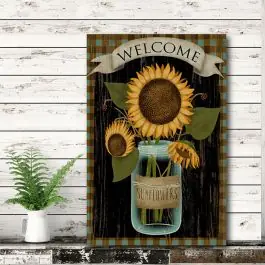 Sunflowers In Jar Wrapped Canvas Wall Art Buy Online