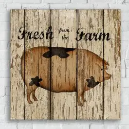 Viral Fresh From The Farm Pig Canvas Wall Art