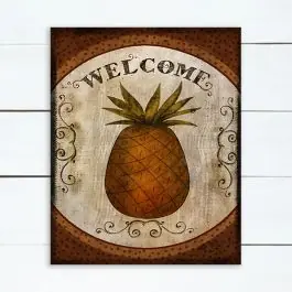 Crafted Pineapple Welcome Wall Art