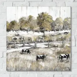 One Day Deal Grazing Cows Wrapped Canvas Wall Art
