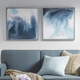 Abstract Tranquility Framed Wall Art Set of 2 Certified