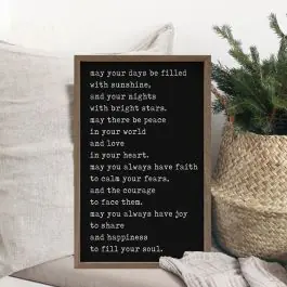 May Your Days Be Filled Black Wood Wall Sign Shop Now