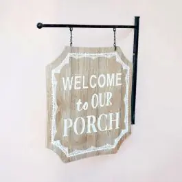 Final Sale Welcome To Our Porch Sign With Metal Bracket