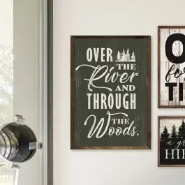 Hot Deal Over The River And Through The Woods Green Wall Art