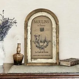 French Sheep Framed Linen Wall Art Limited Time