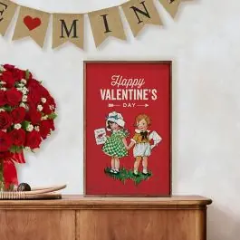 Big Sale Happy Valentine's Day Vintage Red Wall Art