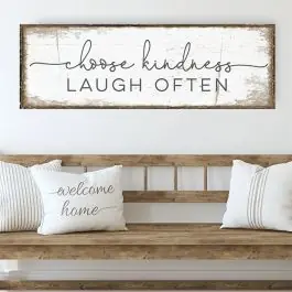 Viral Choose Kindness Laugh Often Canvas Sign