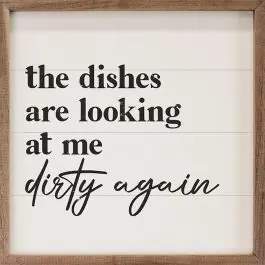 Fan Favorite The Dishes Are Looking At Me White Wall Art