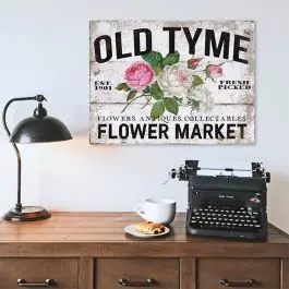 Old Tyme Flower Market Canvas Wall Art Viral