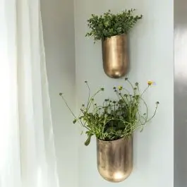 Antique Brass Wall Pocket Planter Set of 2 Fan Favorite