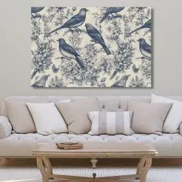 Toile Birds On Floral Branches Canvas Wall Art Fan Favorite