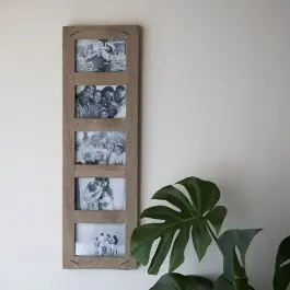 Rustic Wood Vertical Five Photo Frame Best Choice