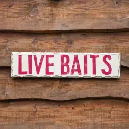 Live Baits Wood Wall Sign Exclusive