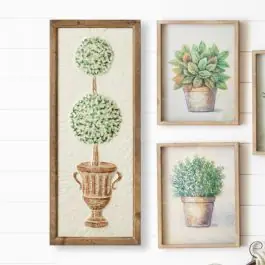 New Arrival Embossed Topiary Metal Wall Art