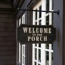 Editor’s Pick Wood and Metal Welcome To Our Porch Sign