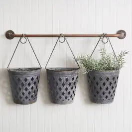Fan Favorite Wall Mount Woven Half Bucket Set of 3