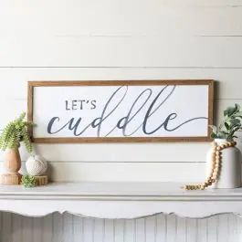 Next Day Delivery Lets Cuddle Framed Sign