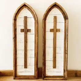 Cathedral Wood Arch Frame With Cross Professional Grade