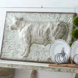 Original Embossed Metal Bull Plaque