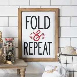 Framed Metal Fold And Repeat Sign Sale