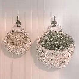 White Willow Hanging Basket Set of 2 Reduced Price