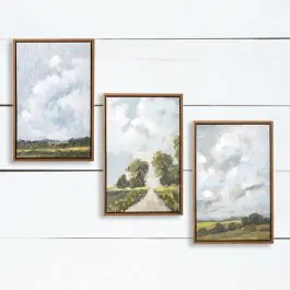 Old Country Road Landscape Canvas Set of 3 Original