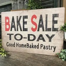Farmhouse Bake Sale Wood Sign Price Cut