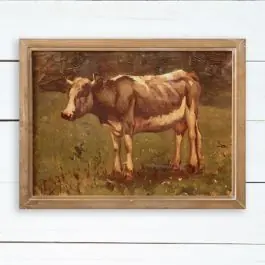 Grazing Bull Framed Wall Art Clearance