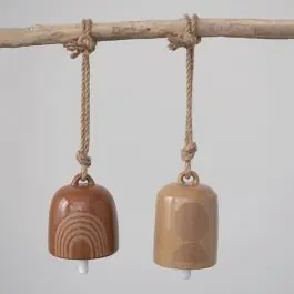 Stoneware Hanging Bell Set of 2 Certified