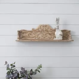 Carved Fir Wood Wall Shelf Special Discount