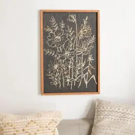 Markdown Contrast Floral Print Wall Art