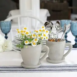 Worldwide Shipping Simple Accents Concrete Mug Planter Set of 2