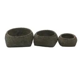Round Cement Basket Planters Set of 3 Direct From Manufacturer