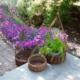 Same Day Shipping Willow Obelisk Basket Planters Set of 3