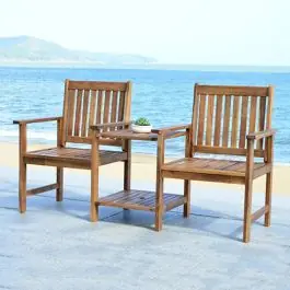 Two Seat Outdoor Wood Bench Hassle-Free Returns