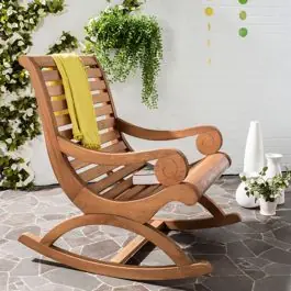 Modern Curved Wood Patio Rocking Chair Trusted Brand