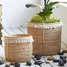 Direct From Factory Twine Basket Planter Set of 2