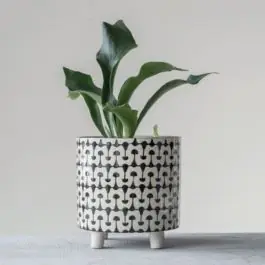 Round Stoneware Footed Planter Special Offer