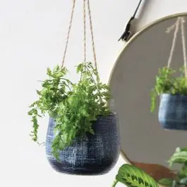 Hatch Pattern Hanging Stoneware Planter Latest