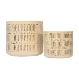Special Discount Gold Design Stoneware Planter Set of 2