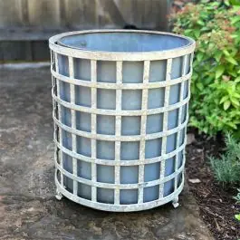 Fan Favorite Round Lattice Planter With Metal Insert