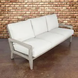 Low Price Cushioned Teak Frame Patio Sofa With Cushions| SHIPS FREE