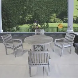 Genuine Driftwood Gray Outdoor Dining Set | SHIPS FREE