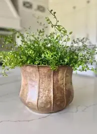 Antiqued Gold Metal Planter Pots Set of 3 Worldwide Shipping