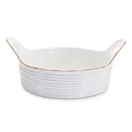 Handled Ceramic Bowl Container Set of 2 Professional Grade