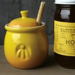Latest Stoneware Honey Pot With Wood Dipper